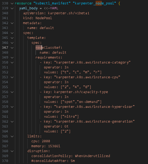 Configuración de Karpenter