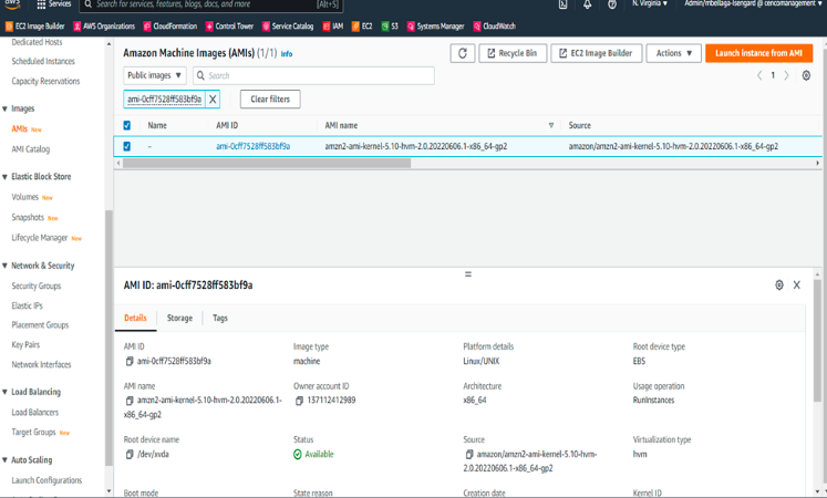 Selección de AMI privada